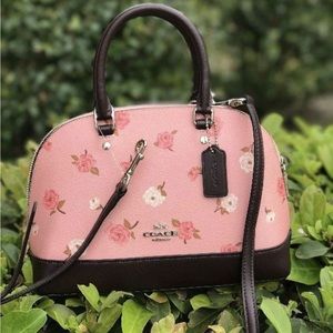 COACH satchel bag pink tossed peony floral NWT Rare